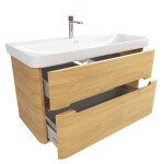 Kúpeľňová skrinka s umývadlom SAT Fusion 97,5x53x45 cm dub medový mat SATFUSION2100DMUBA SATFUSION2100DMUBA