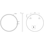 SAPHO - KADRIS guľaté zrkadlo s LED osvetlením, ø 100cm, čierna mat KD100