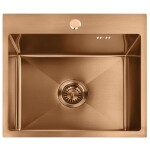 REA - Oceľový drez Leo 50 BRUSH COPPER bez kuchynskej batérie ZLE-06015