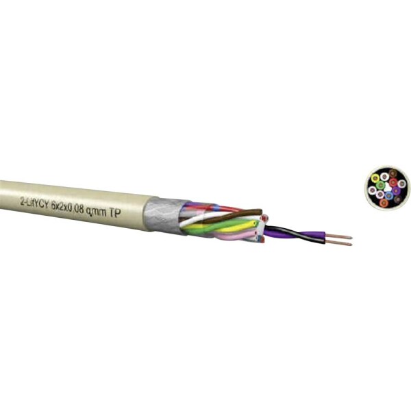 Riadiaci kábel Kabeltronik 8.20402E8 8.20402E8 2-LifYCY TP, 2 x 2 x 0.2 mm², kremencová sivá, metrový tovar; 8.20402E8