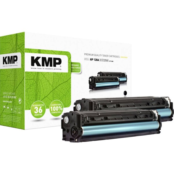 KMP H-T144D toner Dual náhradný HP 128A, CE320A čierna 2000 Seiten kompatibilná náplň do tlačiarne; 1227,0021