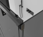 CERANO - Sprchovací kút Lantono L/P - 8 mm - Soft-Close - čierna matná, grafitové sklo - 130x90x195 - posuvný CER-8050BD7525