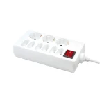 LogiLink Predlžovací kábel 9 zásuviek biela / Predlžovací kábel / 9 zásuviek / 1,5 m / vypínač / 3500 W (LPS201)