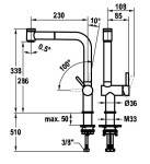 KWC Drezová batéria KWC Bevo E, 125355, Industrial Black 125355