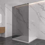 CERANO - Sprchová zástena Walk-in Onyx Duo Ľ/P - 8 mm - hranatá vzpera - biela matná, grafitové sklo - 90x200 CER-8050BD1776
