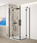 GELCO - TRINITY BLACK štvorcový kút 800x800 rohový vstup, číre sklo, GT2280-80C-B GT2280-80C-B