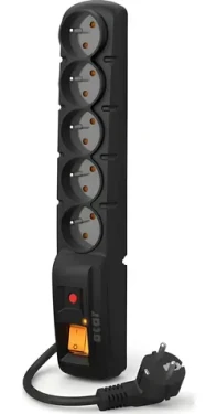 Acar F5 PRO 3M kábel čierna / 5 zásuviek / prepäťová ochrana (W0093)