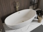 MEXEN/S - Bilbao voľne stojaca vaňa 180 x 90, biela, sifón a prepad zlatá 51311809000-50