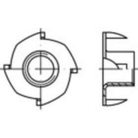 TOOLCRAFT 159327 zatĺkacia matica M6 ocel glavanizované zinkom 200 ks; 159327