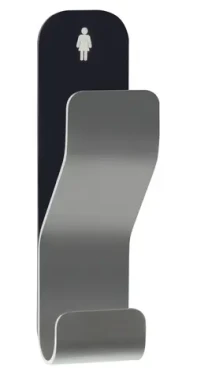Spirella ANOBILE dvojitý samolepiaci háčik čierno-strieborný / Nerezová oceľ / 30 x 110 mm