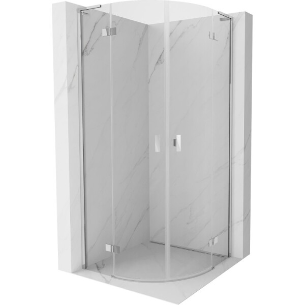 MEXEN/S - Mist L sprchový kút štvrťkruh, krídlové 90 x 90, transparent, chróm 8A33L-090-090-01-00