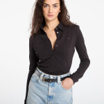 Tričko Tommy Hilfiger 1985 Slim Pique Btn Down Ls Black S