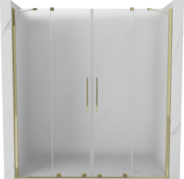 MEXEN/S - Velar Duo posuvné sprchové dvere 180, dekor, zlatá 871-180-000-32-50
