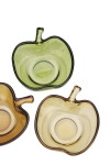 MADAM STOLTZ Sklenená miska Apple Jantárová