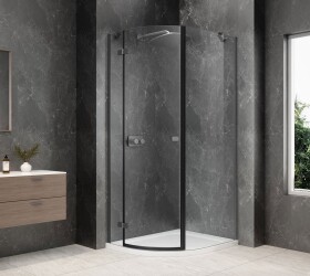 POLYSAN - GLOBE GUN METAL štvrťkruhová sprchová zástena 800x900, číre sklo, ľavá GB2890LGM