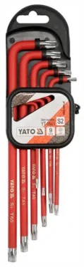 YATO YT-0563 / Sada kľúčov TORX s otvorom 9 ks dlhšia (YT-0563)