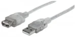 Manhattan Hi-Speed USB 2.0 kábel AA M/F / 4.5m / strieborný (340502-MA)