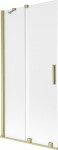 MEXEN/S - Velar dvojkrídlová posuvná vaňová zástena 95 x 150, dekor, zlatá kartáčovaná 896-095-000-31-55
