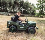 Mamido Detský elektrický vojenský Jeep Willys 4x4 zelený