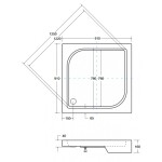 BESCO - OSKAR STONE EFFECT štvorcová sprchová vanička - Rozmer A - 91 cm, Rozmer B - 91 cm, Rozmer C - 16 cm OLBVANACOSK90S