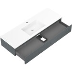 MEXEN/S - Orio kúpeľňová skrinka 140 cm s umývadlom Otis, 1 šuplík, grafit mat/biela mat 91A10-14023-1-BF66-W18M01