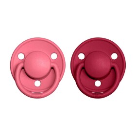 BIBS De Lux cumlíky z prírodného kaučuku coral/ruby 1×2ks - veľkosť 2