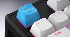 Hator Skyfall 80 bielo-čierna / Herná klávesnica / magnetické spínače Aurum Ice / drôtová / USB-C / podsvietená (HTK1880)