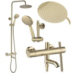 REA - Sprchová sada s termostatom LUNGO Diamond - Gold REA-P5960