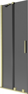 MEXEN/S - Velar dvojkrídlová posuvná vaňová zástena 70 x 150, grafit, zlatá kartáčovaná 896-070-000-41-55