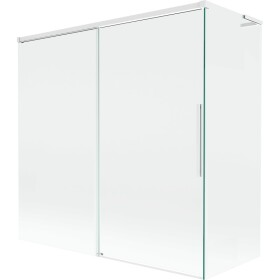 MEXEN/S - Rox L vaňová zástena 2-krídlová posuvná 160 + 70 x 150, transparent, biela 8C9L-160-070-20-00