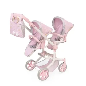 DeCuevas 90875 Skladací kočík pre dvojčatá bábiky s taškou Sophie 2025 - 91 cm