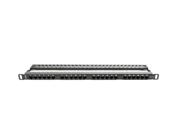 Lanberg PPU5-0024-B čierny / Patch panel / 24 portov / CAT5E / 0,5U / 19" (PPU5-0024-B)
