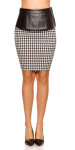 Sexy KouCla pencilskirt w.peplum a.houndstooth blackwhite