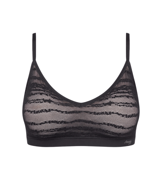 Dámska čipkovaná podprsenka FREE Evolve PU - BLACK - black 0004 - SLOGGI BLACK 01