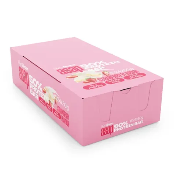ASAP 50% Proteín Bar - GymBeam (jahoda, 24 x 50 g) (104614-4-24x50g-strawberry)