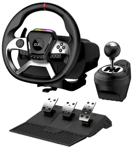 Genius GX SpeedMaster X5 FF čierna / Sada volantu a pedálov / USB-C / vibrácie / radiaca páka / pre PC PS Xbox (31620004400)