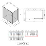 CERANO - Sprchový kout Santoro L/P - 6 mm - černá matná, grafitové sklo - 120x100x195 - posuvný CER-425458