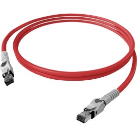 Easylan CP1ORMSMS0010 RJ45 sieťové káble, prepojovacie káble CAT 6A S/FTP 1.00 m červená (jasná) dvojžilový tienený, bez halogénov, samozhášavý 1 ks; CP1ORMSMS0010