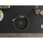 MEXEN/S MEXEN/S - Diego granitový drez 1-miska vrátane batérie Flora, čierna/zlatá metalik 6512-75-670401-57-B