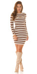 Sexy striped knitted dress with Cut-Out Einheitsgroesse