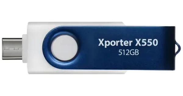 Patriot Xporter X550 512GB bielo-modrá / Flash disk / USB 3.2 Gen 1 / USB-A + USB-C / Čítanie 80 MB/s (PS512GX550AAD)