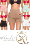 Sexy KouCla High Waist Shorts with pockets CAPPUCCINO XL