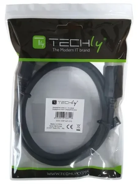 Techly DisplayPort 2.1 kábel čierna / Prípojný kábel / DisplayPort - DisplayPort / 5 m / 4K 120 Hz / pozlátené konektory (ICOC-DSP-A21-050)