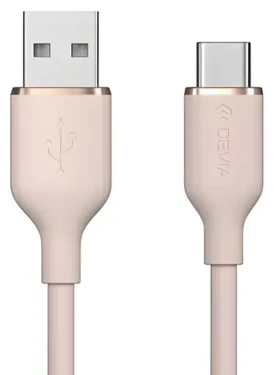 Devia Jelly Series ružová / Nabíjací kábel / USB-A - USB-C / 1,2 m / silikónový (6938595386640)