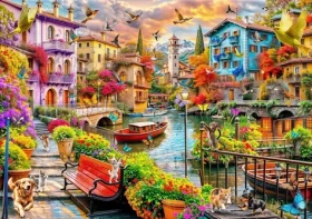 BlueBird Puzzle Dedinka na kanáli