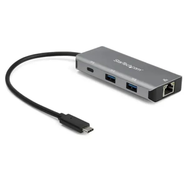 StarTech HB31C2A1CGB USB Hub sivá / 2x USB-A / 1x USB-C / 1x RJ-45 / 10 Gbs (HB31C2A1CGB)
