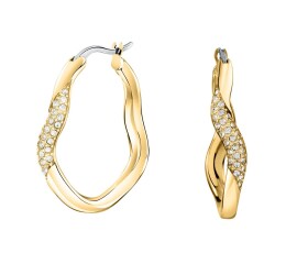 Morellato Pozlátené vlnité náušnice s kryštálmi Design SAYP08