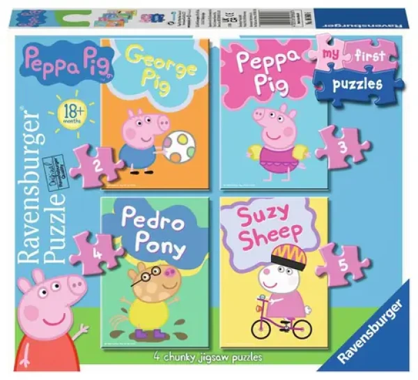 Ravensburger Moje prvé puzzle Prasiatko Peppa 2/3/4/5 dielikov