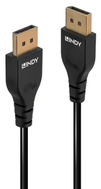 Lindy Slim DisplayPort 1.4 čierna / Prípojný kábel / DisplayPort - DisplayPort / 0,5 m / 8K / 144 Hz (36460)