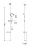 MEXEN/S - Kama DS75 Set umývadlové a vaňové batérie s príslušenstvom, čierna 72503DS75-70